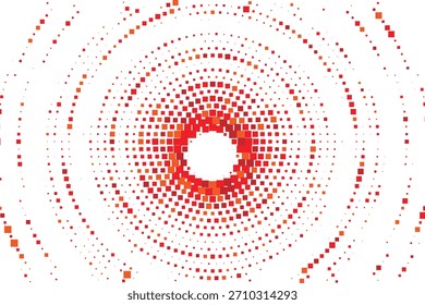 Red Radial Pixel Glow Dot Abstract Halftone Vector Background