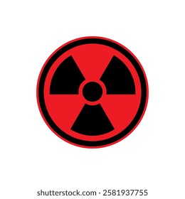 Red radiation symbol. Radiation sign. Radiation warning sign. Radiation icon silhouette vector flat illustration design on white background.