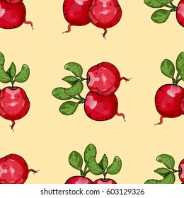 Red radishes Seamless texture