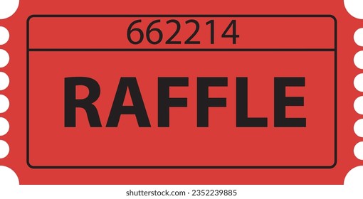 red raffle ticket icon. raffle sign. raffle ticket symbol. flat style.