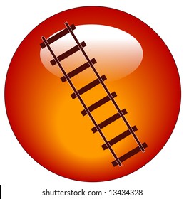 roter Bahngleis-Webknopf oder -symbol - Vektorgrafik