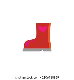 Red rain boots for kids. This fashion-themed vector illustration can use for icons, logos, stickers, patches, labels, signs, badges, certificates, or flayer decorations.
