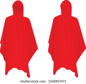 Red Rain Coat. Vector Illustration