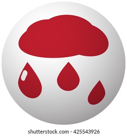 Red Rain icon on white ball