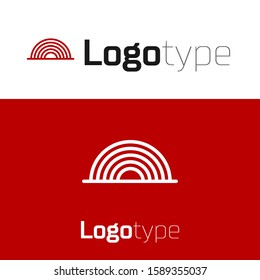 Red Rainbow icon isolated on white background. Logo design template element. Vector Illustration