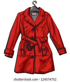 red raincoat