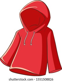 Red raincoat on white background illustration