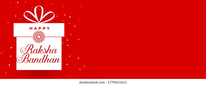 red raksha bandhan gift banner with text space
