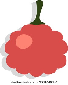 Red raspberries, illustration, vector, on a white background.