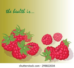Red Raspberry background. Vector