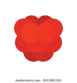 Red raspberry icon clip art vector animated cartoon in fresh design for sticker fruits and vegetable kids book