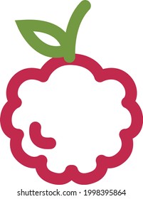 Red raspberry, illustration, on a white background.