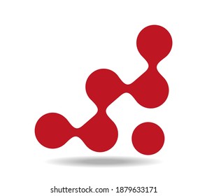 Red raster made of connected dots