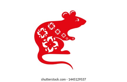 Red rat, the symbol of the new year, the Chinese New Year 2020