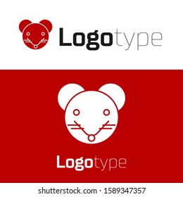 Red Rat zodiac sign icon isolated on white background. Astrological horoscope collection. Logo design template element. Vector Illustration