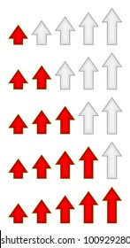 Red rating arrows vector