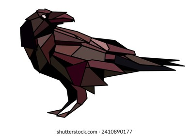 Red raven line icon. Bird, beak, car, nest, fly, wings, cemetery, feather, messenger. Vector icon for business and advertising