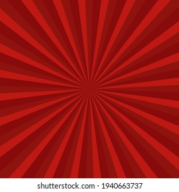 Red ray burst style background vector design