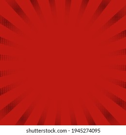 Red ray burst style background vector design