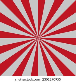 red rays background for banner design. Starburst cartoon style. Vector illustration.