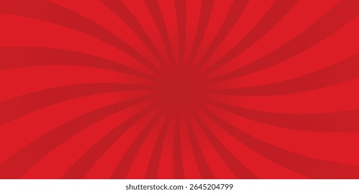 Fondo de rayos rojos. Textura abstracta Sunburst. Ilustración vectorial de diseño simple.