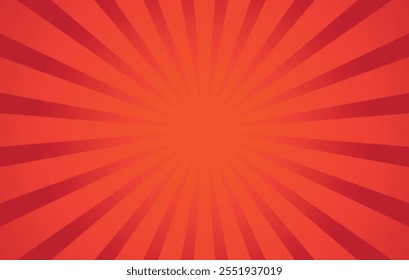 red rays comic background design vector template