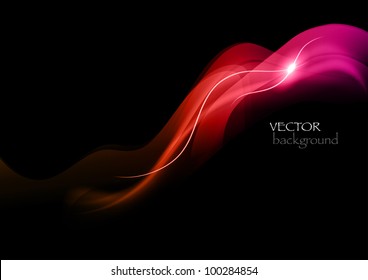 red rays on the black background
