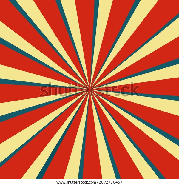 Red rays on a yellow background. Circus\
background. Vector\
illustration