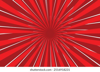 Cartaz de raios vermelhos. Popular ray star burst fundo televisão vintage. Textura abstrata vermelho-escuro e vermelho-claro com explosão solar, flare, feixe. Projeto de arte retrô.