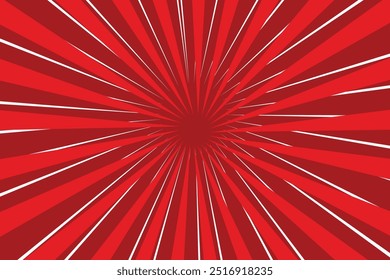 Cartaz de raios vermelhos. Popular ray star burst fundo televisão vintage. Textura abstrata vermelho-escuro e vermelho-claro com explosão solar, flare, feixe. Projeto de arte retrô.