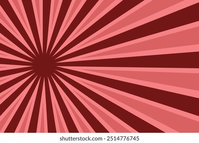 Red rays retro background. Vintage pop art illustration