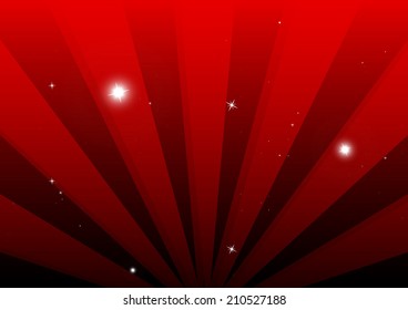 Red rays and stars background illustration - Abstract red starburst sparkle background template