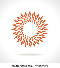 Red rays of the sun. Template vector flat design.