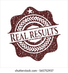 Red Real results distressed grunge stamp