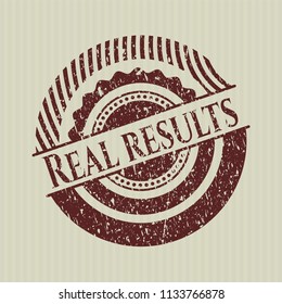 Red Real results grunge stamp