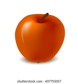 Red realistic Apple isolated on white background