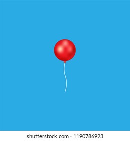 Red realistic balloon. Red inflatable ball realistic isolated white background. Balloon in the form of a vector illustration