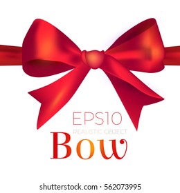 Red Realistic Bow. Vector illustration