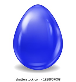 Red Realistic Easter Egg Colored Glossy. Vector illustration