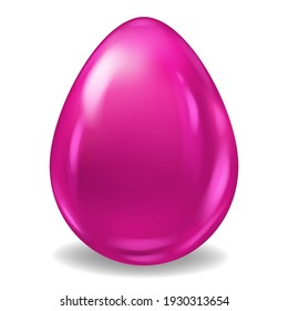 Red Realistic Easter Egg Colored Glossy. Vector illustration