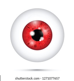 red realistic eyeball