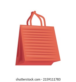red realistic fabric bag icon
