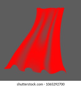 Red realistic fluttering cloth. Vector Illustration.