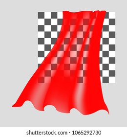Red realistic fluttering cloths. Vector Illustration.