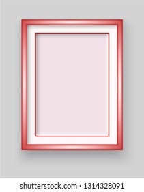 Red Realistic frame. Poster mock up template. Perfect for your presentations. Vector illustration