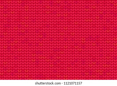 Red realistic knitted texture. Seamless pattern