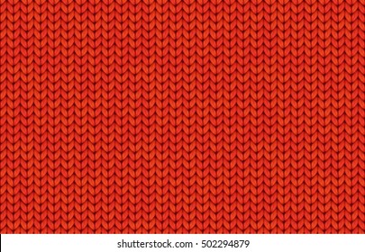 Red Realistic Simple Knit Texture Vector Seamless Pattern