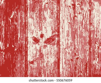 Red realistic  wooden texture. Vector vintage illustration. 10 EPS.