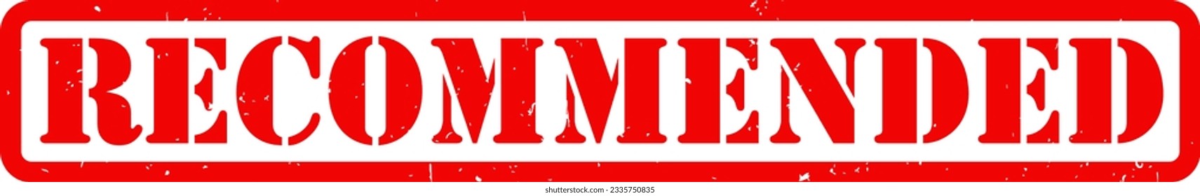 Red Recommended Rubber Stamp Grunge Scratches Texture Label Logo Icon Sign Sigil Symbol Emblem Badge Vector EPS PNG Transparent No Background Clip Art Vector EPS PNG 