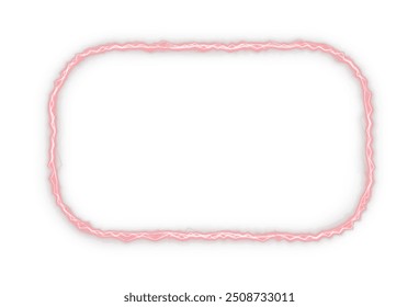 Red recta frame png. Round shape borders on white background. Light red Twirl. Curve light effect of red line. Luminous red circle. Light pedistal, podium, platform, table. Vector PNG